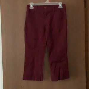 Old Navy Pixie Maroon Dress Capris